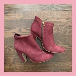 Steve Madden Booties, Burgundy, Size 9